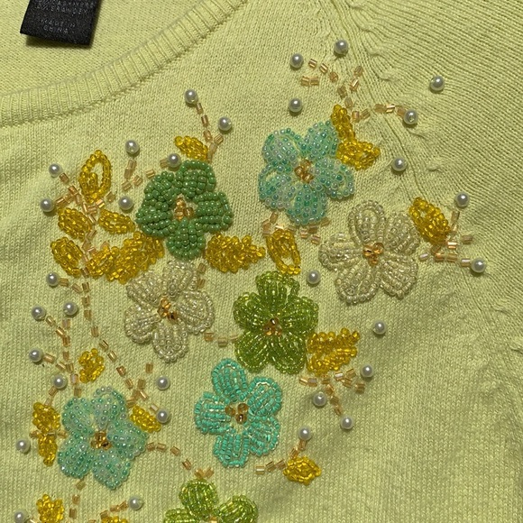 Express cashmere blend hand-beaded cardigan M - Picture 5 of 16